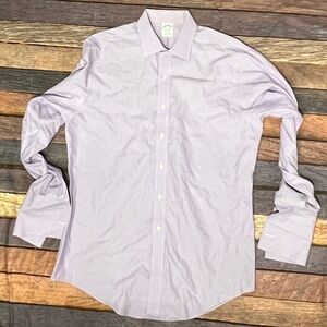 Brooks Brothers Lite Purple Longe Sleeve French Cuff Button Down Mens Dress